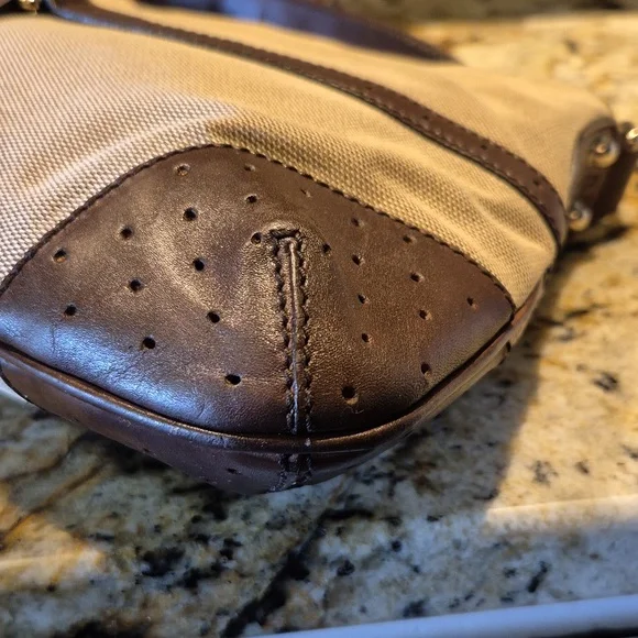 GUCCI Hand Bag Sherry Line Inter Locking SilverW:12.2" H: 7.9" D: 1.6"drop 7"